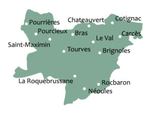 Carte Provence Verte - Mine d'Art en Provence